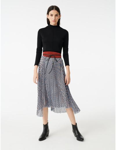 Jupe en jacquard et lurex imprimé