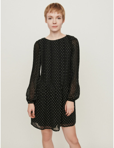 Robe plissée brodée