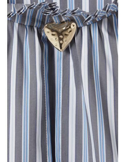 Blouse rayée col victorien