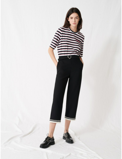 Pantalon à boucle cœur et ourlets sporty