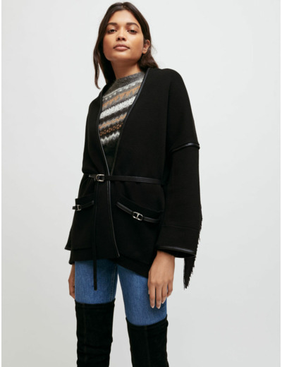 Cardigan façon kimono ceinturé à mors