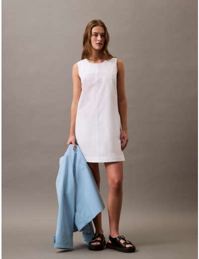 ROBE MINI SANS MANCHES EN POPLINE