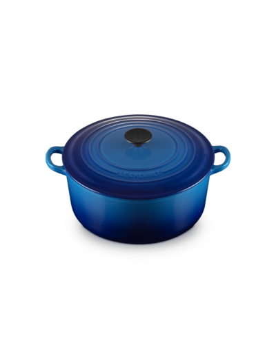 Cocotte ronde 28cm en fonte émaillée bleu azur
