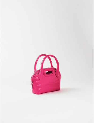 Petit sac à main en cuir effet croco