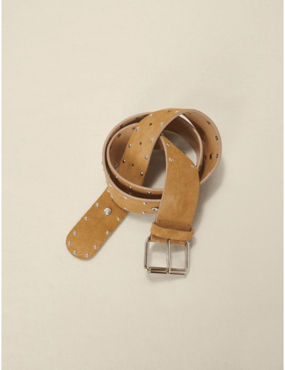 Ceinture en cuir suédé clouté