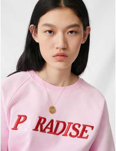 Sweat-shirt moelleux brodé Paradise