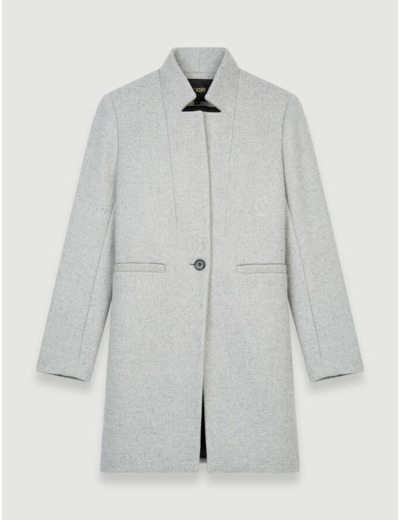 Manteau droit en drap de laine