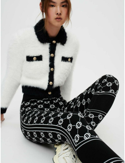 Pantalon en maille stretch bicolore