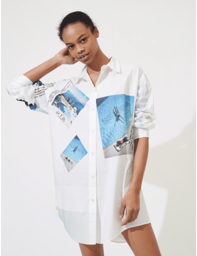 Chemise oversize en coton imprimé