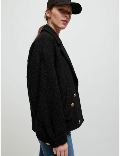 Manteau court façon tweed