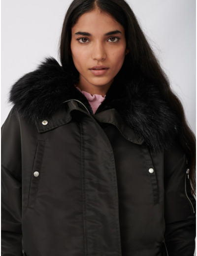 Parka à capuche façon bombers