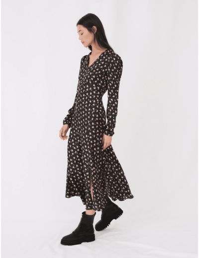 Robe en satin imprimé