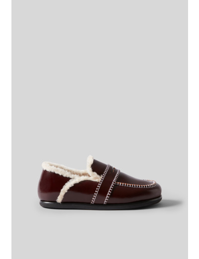 Mules cuir fourrées