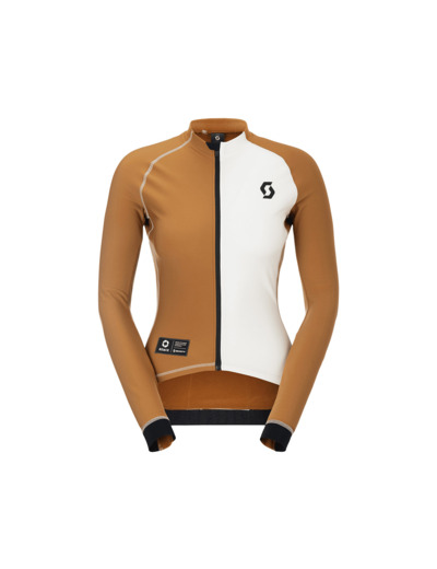 Maillot manches longues Femme RC PRO WARM REMIX Pain Marron/Coton Blanc