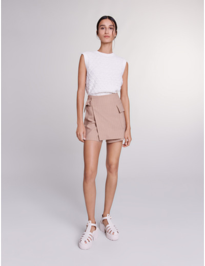 Short trompe l'œil à rayures