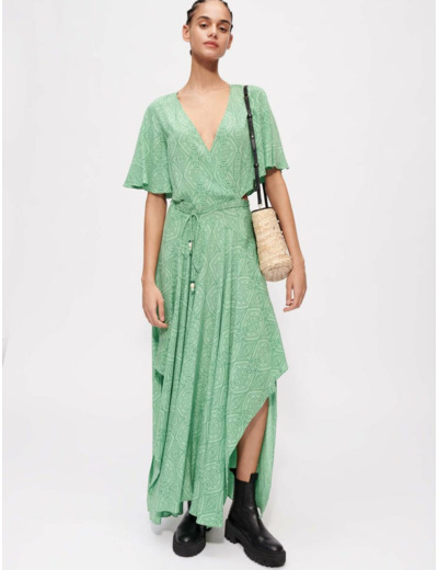 Robe foulard fluide et imprimée