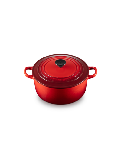 Cocotte ronde 22cm en fonte émaillée cerise
