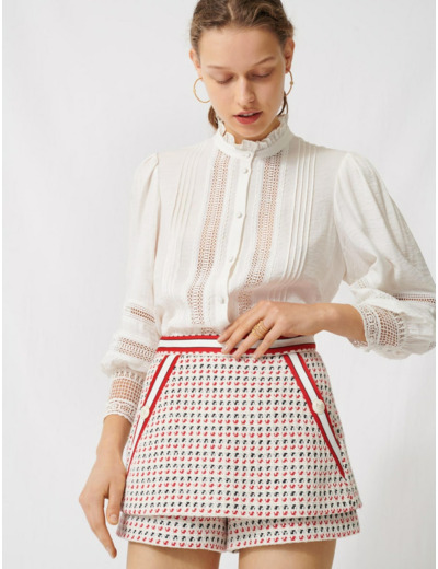 Jupe-short trompe-l’œil façon tweed
