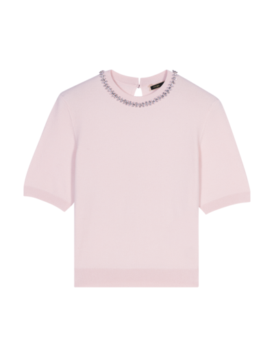 Pull court en maille avec strass