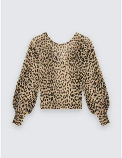 Pull imprimé décolleté dans le dos