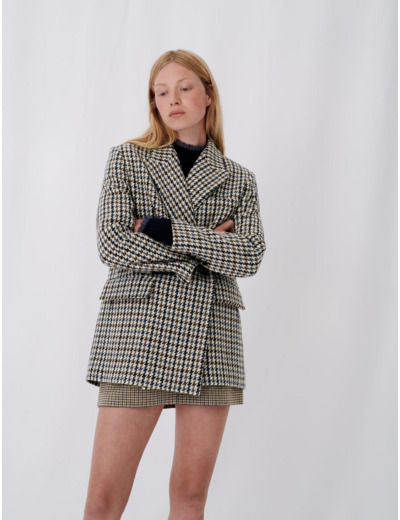 Manteau façon veste à carreaux