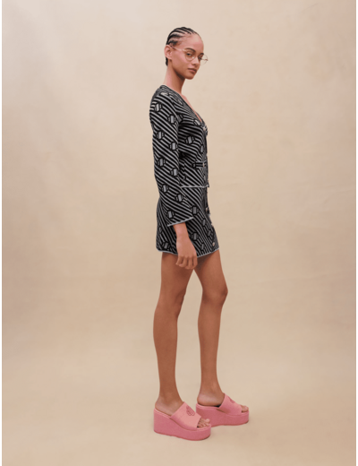 Cardigan en maille imprimée