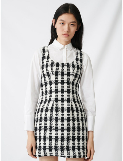 Robe sans manches façon tweed