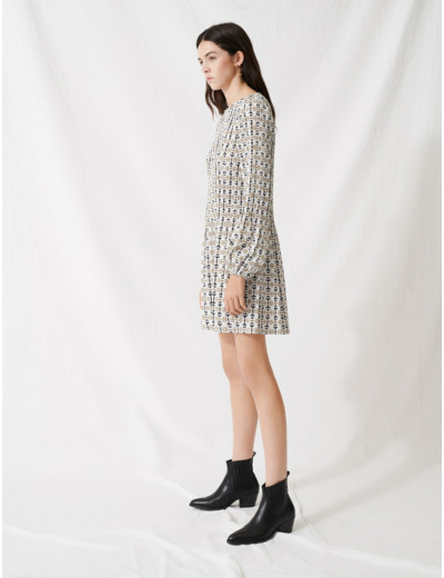 Robe courte plissée façon foulard