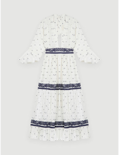 Robe longue entièrement brodée