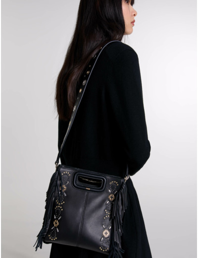 Sac M en cuir à studs