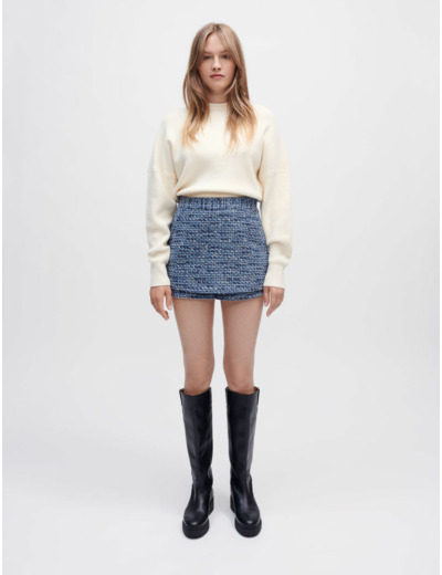 Short trompe-l'œil en tweed