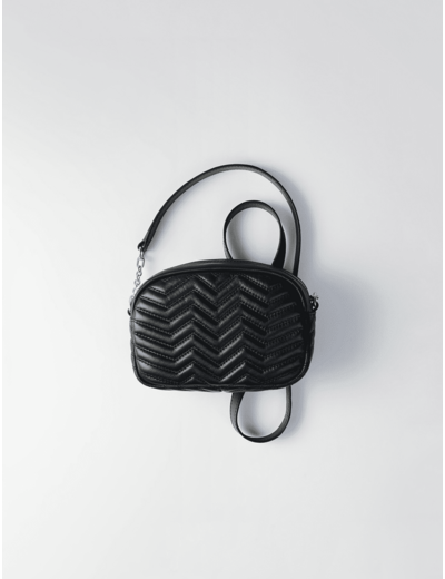 Camera-bag en cuir matelassé