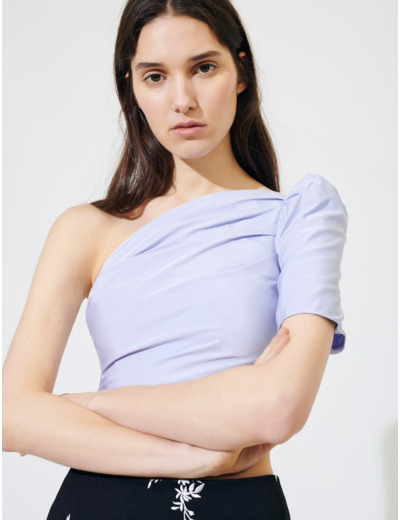Top asymétrique en taffetas