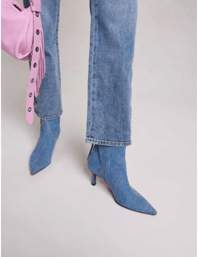 Bottines en denim à bout pointu