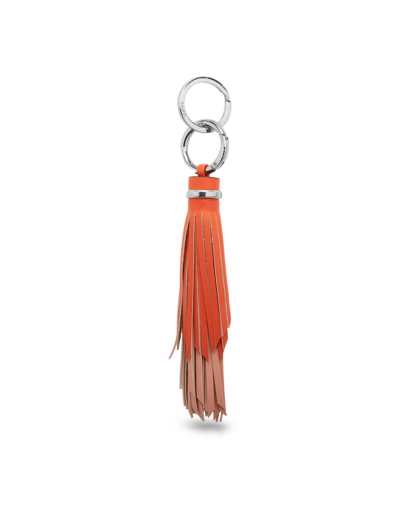 Cuir Pompon - Porte-clés grand pompon - Cuir de vachette lisse
