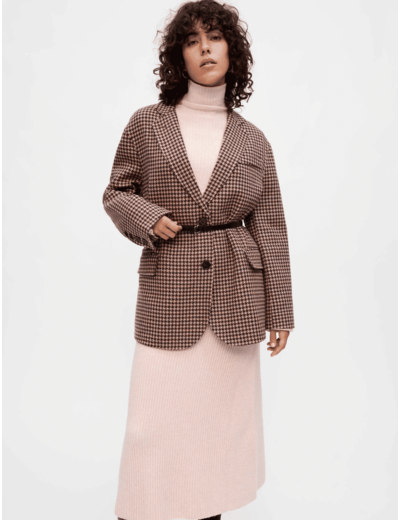 Manteau oversize en pied de poule