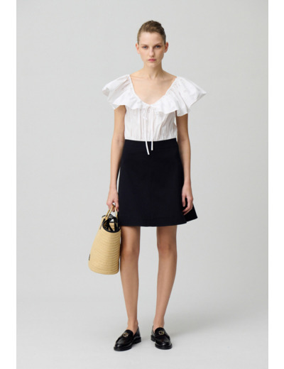 Robe courte bi-matières