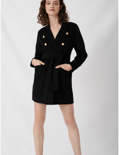 Manteau en double face ceinturé