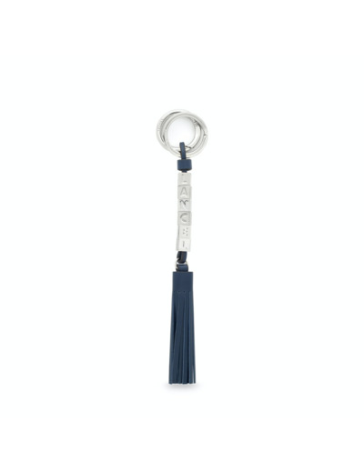 Ella de Lancel - Porte-clés cubes et pompon - Bleu Petrole
