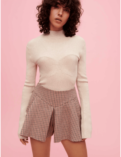 Jupe-short en pied-de-poule