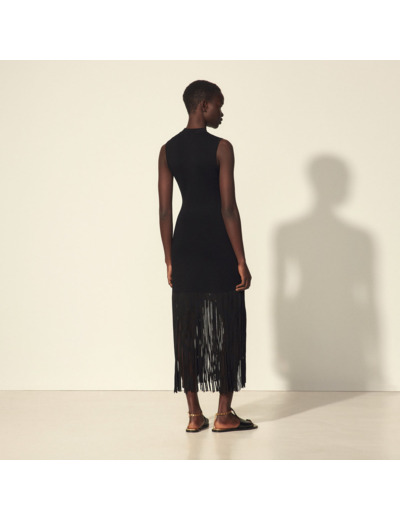 Robe sans manches à franges