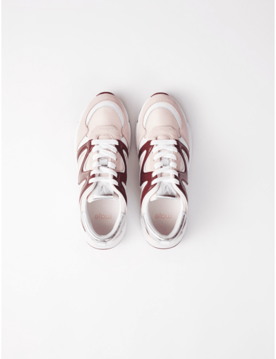 Sneakers W22 en mix matières