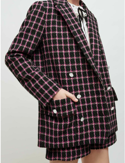 Veste oversize à carreaux