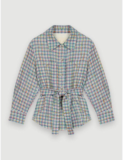 Surchemise façon tweed ceinturée