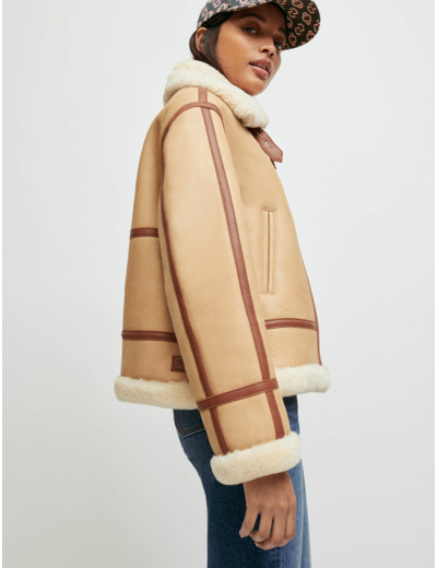 Blouson en peau lainée