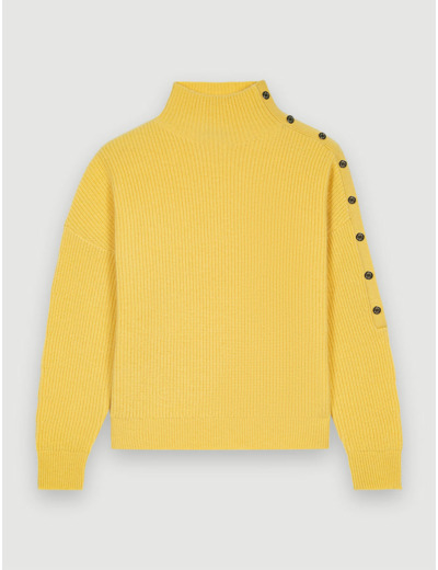 Pull en cachemire avec pressions dorés