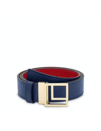 Logo Carré L - Ceinture réversible - Cuir grainé