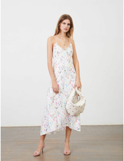 Robe à bretelles en jacquard imprimé