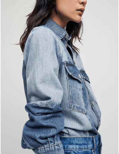 Surchemise en jean patchée