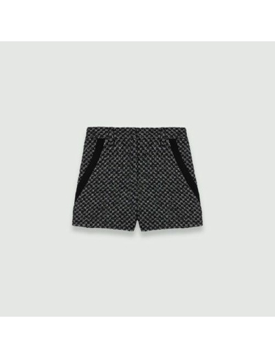 Short façon tweed chiné et contrasté